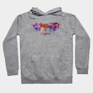 Naples skyline in watercolor Hoodie